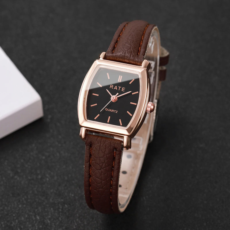 RELÓGIO FEMININO FASHION – MOSTRADOR PEQUENO COM PULSEIRA DE COURO